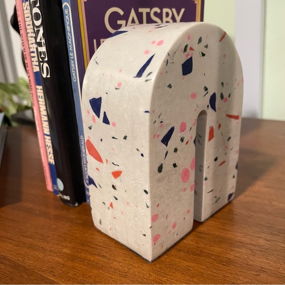 Target Threshold Terrazzo Solid Bookend Original Sticker Arched U Shape Rainbow - Picture 3 of 10